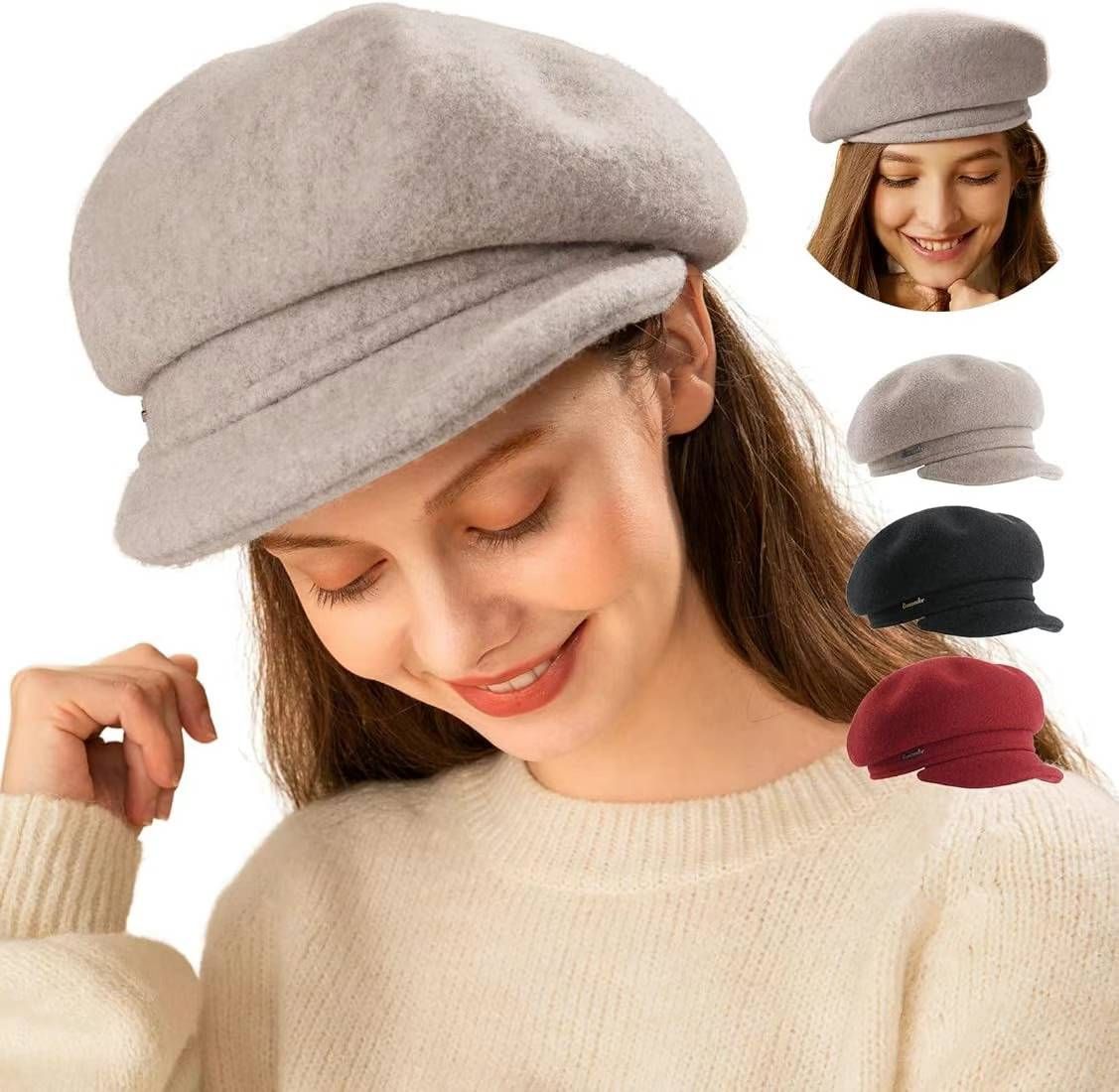 图片[2]-女士贝雷帽 黑色，红色，棕色，3个颜色
三十元一个包邮-日本亚马逊论坛-海外推广-同舟