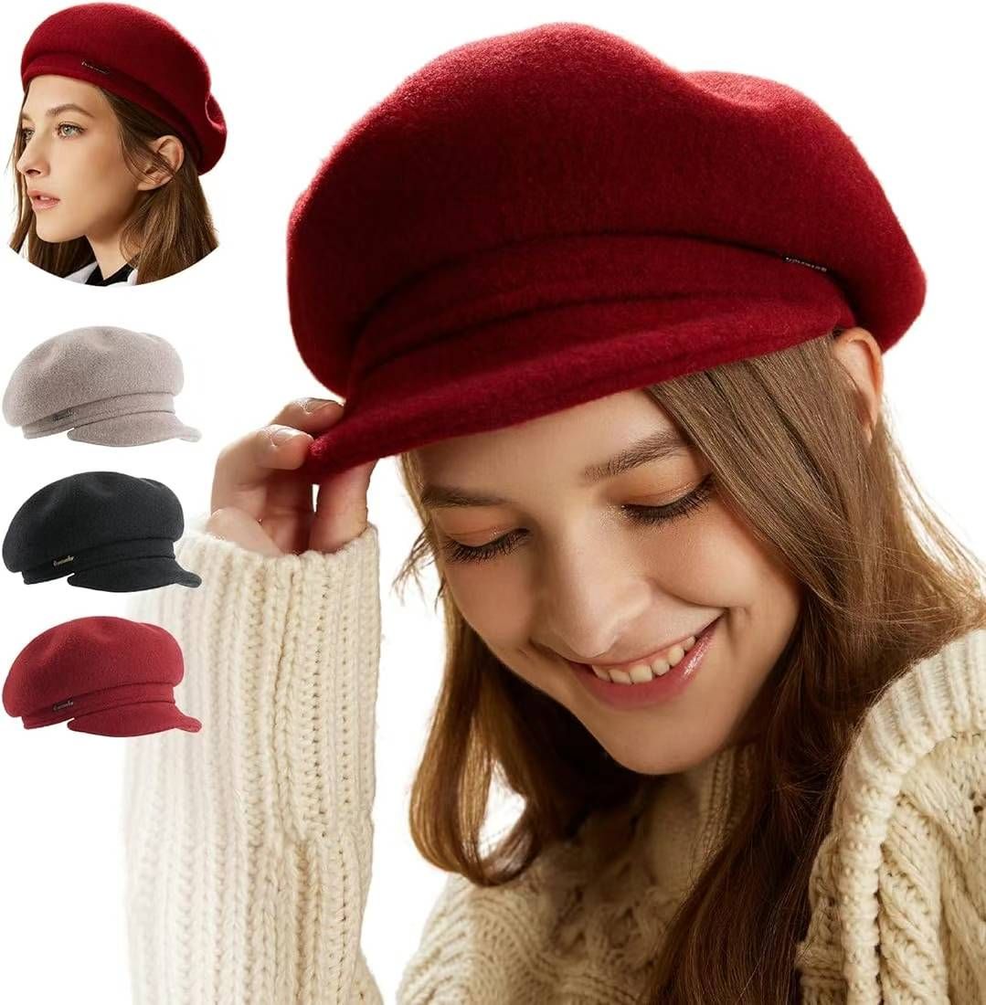 图片[3]-女士贝雷帽 黑色，红色，棕色，3个颜色
三十元一个包邮-日本亚马逊论坛-海外推广-同舟