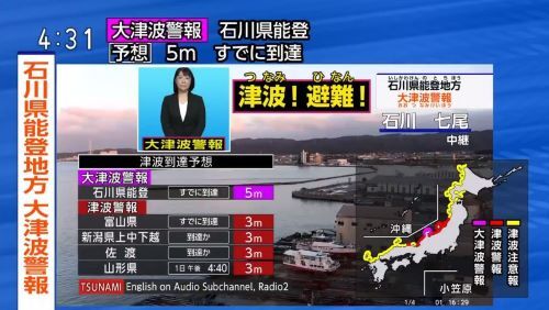 必死の叫びでうったえるNHKアナウンサーの大津波警報に称賛の声が集まる「テレビ消して！あっ、消さなくていいです！もう逃げて下さい！！」-同舟