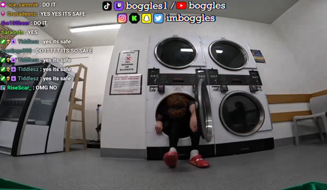 【動画】配信者「コインランドリーで洗濯機の中に入ったらどうなるんだろ？」 → 洗濯機が起動してヤバイことになる・・・-同舟