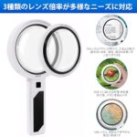 Ninonly 手持ちルーペ 拡大鏡 虫眼鏡 スタンドルーペ 5倍&...-同舟