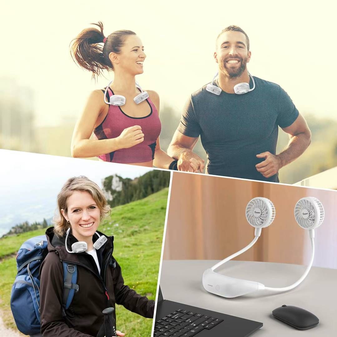 图片[1]-6000毫安大容量挂脖风扇白色，10个起25块一个，100个15块一个…-日本亚马逊论坛-海外推广-同舟