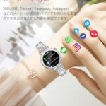 スマートウォッチ レディース 丸型 1.19インチ iPhone ア...-同舟