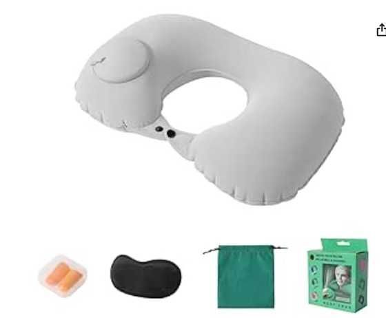 图片[1]-灰色植绒充气枕（收纳袋＋礼盒＋眼罩＋耳塞）
17元包邮-日本亚马逊论坛-海外推广-同舟