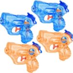 子供用ミニ水鉄砲 4個セット最大飛距離7m 5〜7メートル飛距離の小...-同舟