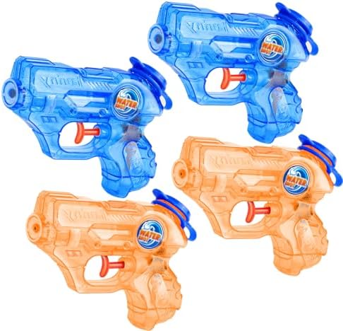 图片[1]-子供用ミニ水鉄砲 4個セット最大飛距離7m 5〜7メートル飛距離の小…-日本亚马逊论坛-海外推广-同舟