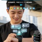 スマートウォッチ Bluetooth通話 3ATM防水 LINE通知...-同舟