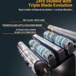 メンズ 電動シェーバー 小型 ひげそり【3枚刃フローティングヘッド】...-同舟